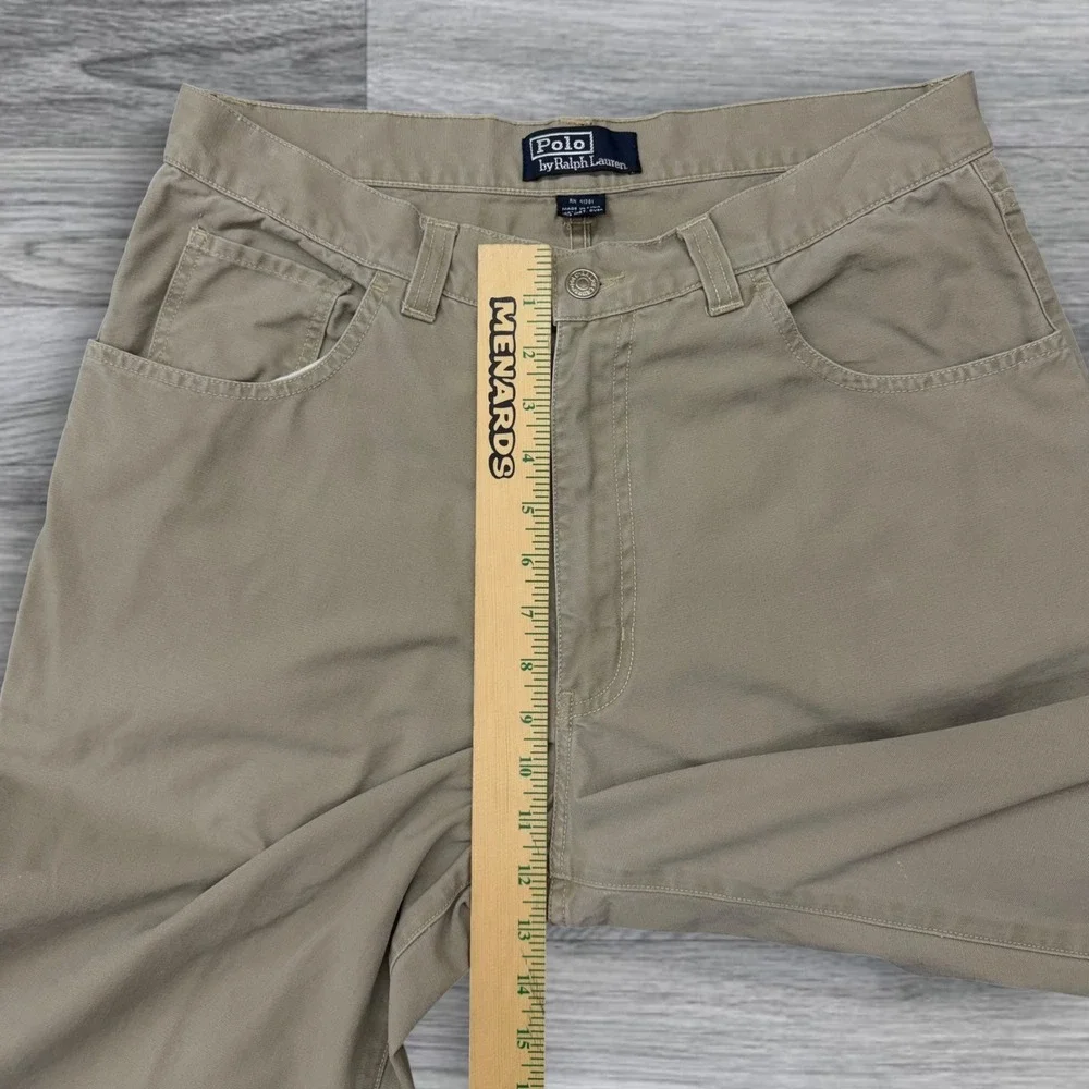 Polo Ralph Lauren Khaki Chino Pants Mens 34x30 Tan 100% Cotton Straight Leg‎
